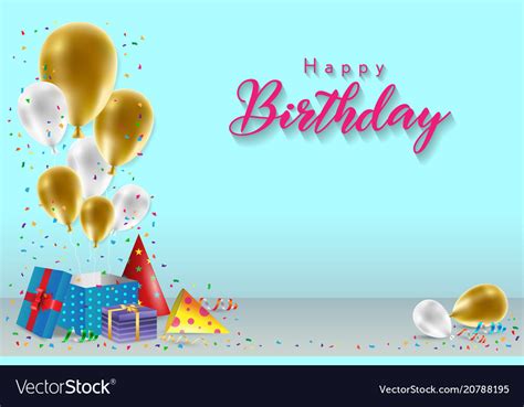 3 happy birthday, my friends happy birthday, my honey i want to wish you health and a dozen of. Happy birthday background template Royalty Free Vector Image