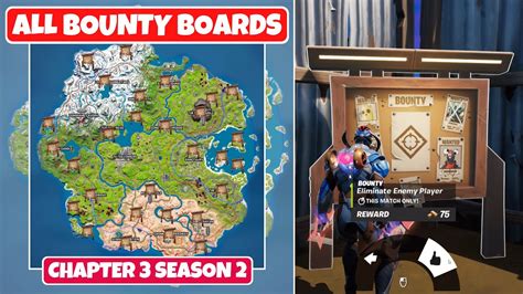 All Bounty Boards Locations In Fortnite Season 3 Chapter 2 Accept A