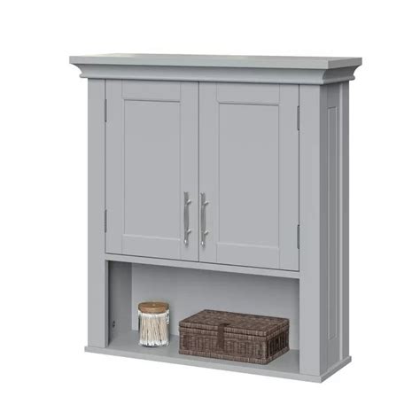 Somerset Two Door Wall Cabinet With Open Shelf White Riverridge Home