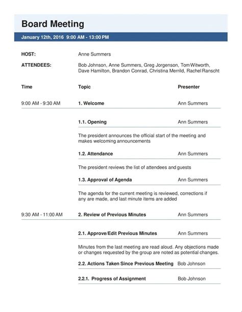 16 Meeting Agenda Examples And Free Templates