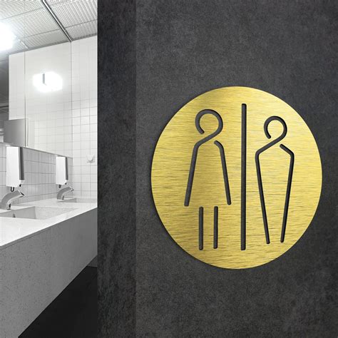 Unisex Bathroom Sign Men And Women Sign Restroom Symbol Etsy Unisex
