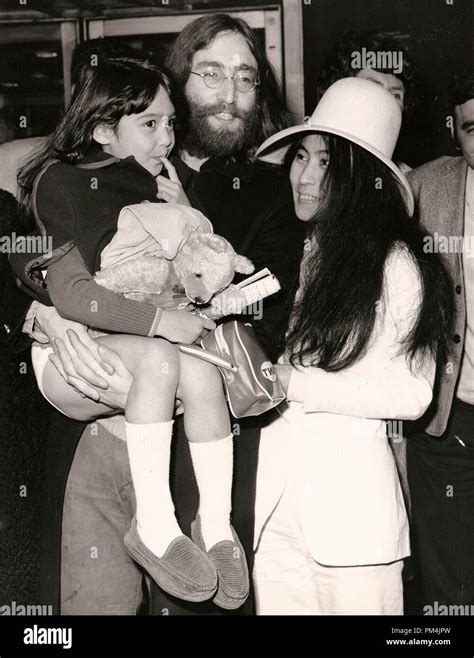 John Lennon And Yoko Ono With Yokos Five Year Old Daughter Kyyoko