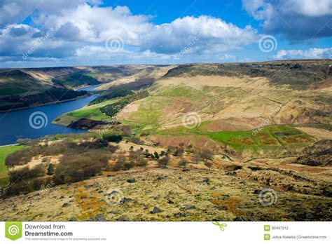 Aerial View Of Dovestone Reservoir Stock Photography