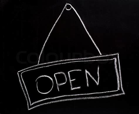 Open Sign Made With Chalk On A Blackboard Stock Photo Colourbox