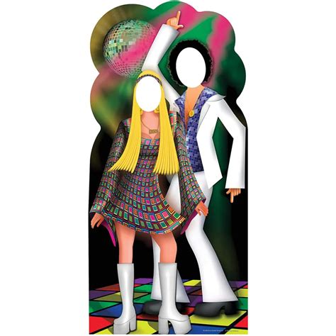 Disco Couple Lifesize Stand In Cardboard Cutout Standee Cutouts And