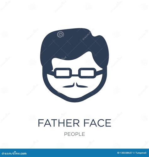 Father Face Icon Trendy Flat Vector Father Face Icon On White B Stock