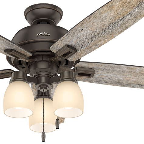 Hunter Fan 52 Onyx Bengal Bronze Traditional Ceiling Fan With 3 Light