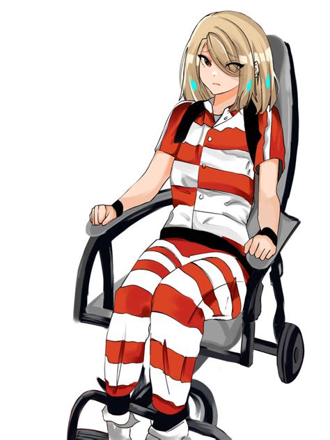 allison in a prison jumpsuit in a restraint chair by dsco42 on deviantart