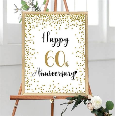 Happy 60th Anniversary Cheers To 60 Years 60th Wedding Etsy