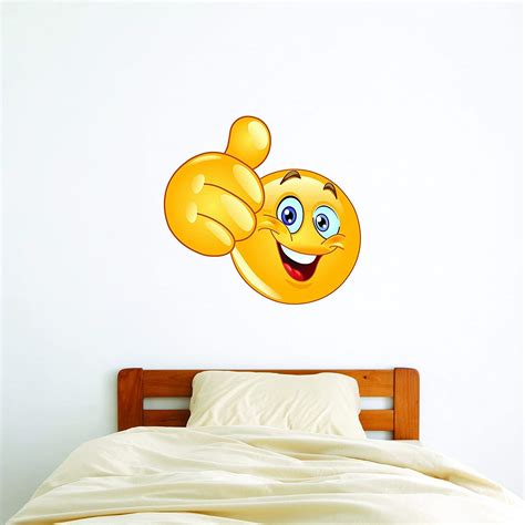 Smiling Thumbs Up Emoji Wall Decal Happy Kids Emoji Wall