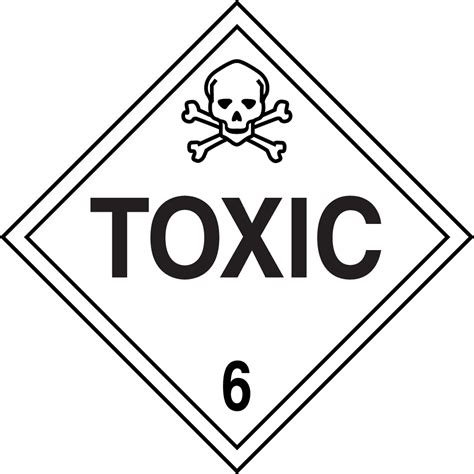 Hazard Class 6 Toxic DOT Placard MPL606