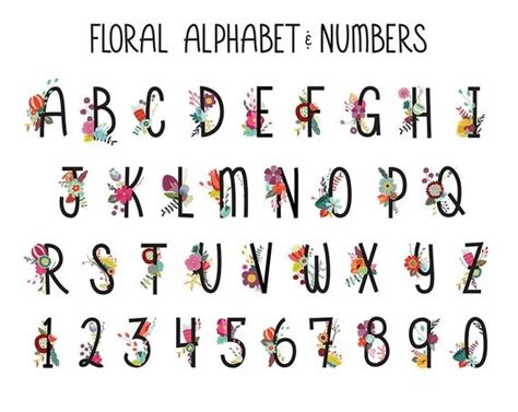 91 Floral Letters Clip Art
