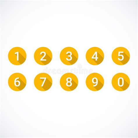 Set Of 0 9 Numbers Set Of Orange Number Icons Stock Vector