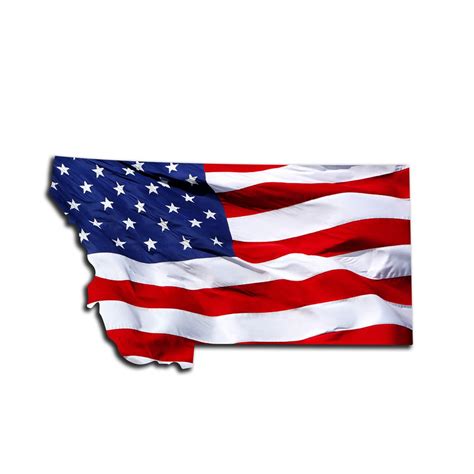 Montana Waving Usa American Flag Patriotic Vinyl Sticker Roe Graphics And Apparel