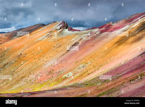 Vinicunca Peru Winicunca Rainbow Mountain 5200 M In Andes