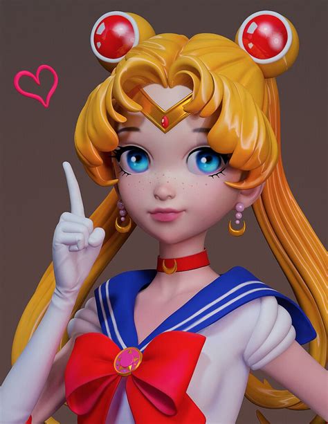 Artstation Sailormoon Fanart Olya Anufrieva Fan Art Character Design 3d Character