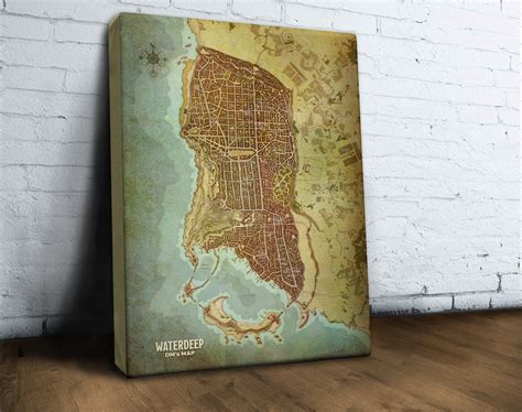 Dandd Waterdeep Map Canvas Print Wall Art Picture Home Decor Dungeons And