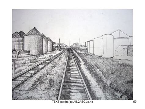 One Point Perspective Train Drawing