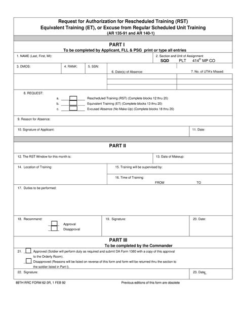 Army Rst 1992 2024 Form Fill Out And Sign Printable PDF Template