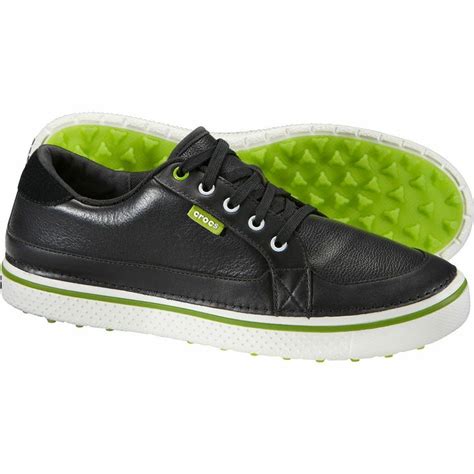 Crocs Mens Bradyn Golf Shoes Blackgreen At Crocs
