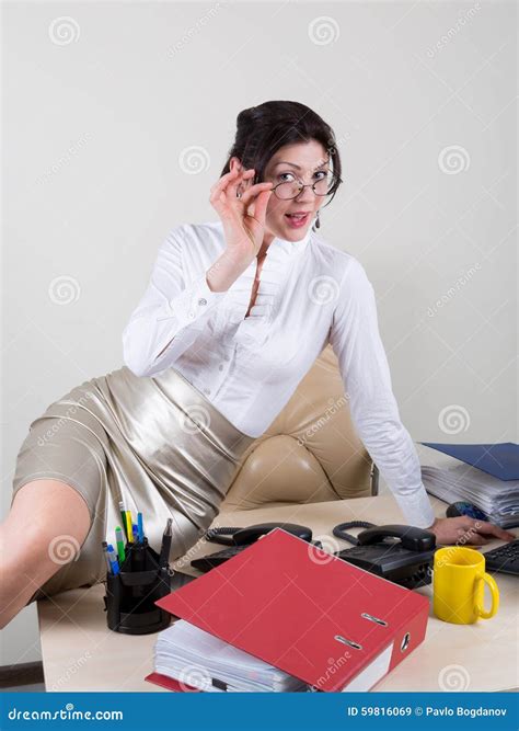 Flirting Secretary In The Office Stock Image Image Of Love Flirt