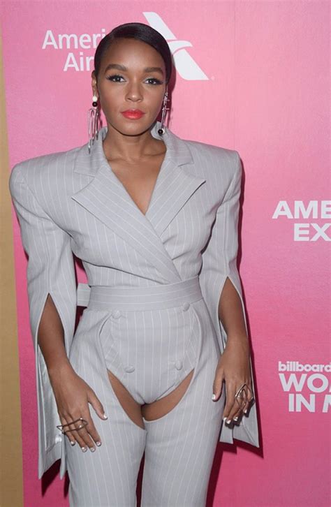 Janelle Monae Shows Off Her Bum In Completely Crotchless Striped Suit