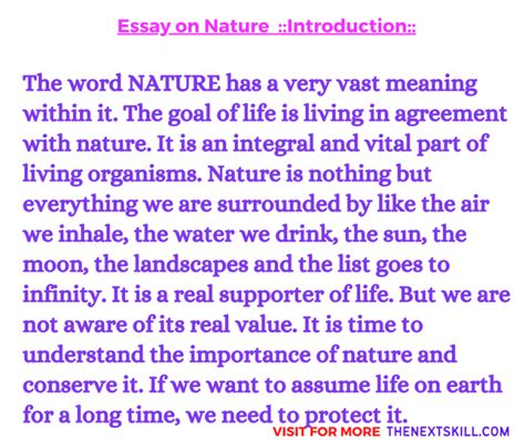 Essay On Nature And Its Conservation