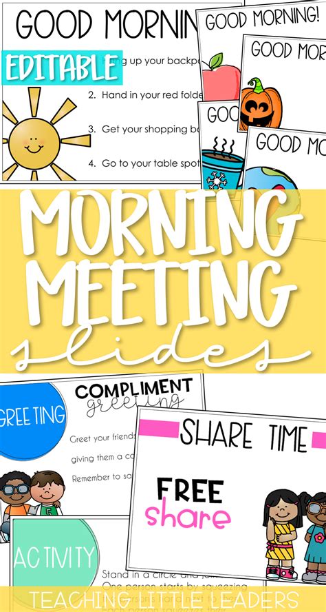 Editable Class Meeting Morning Meeting Slides Distance Learning