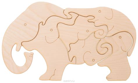 Laser Cut Wooden Elephants Jigsaw Puzzle For Kids Children Indoor Games