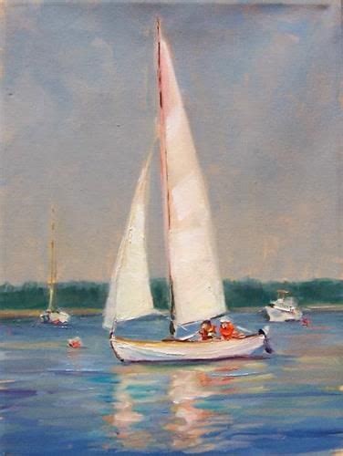 Daily Paintworks First Sail Seascape Oil On Ca By Joy Olney