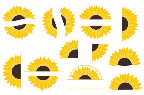 Sunflower Monogram Sunflower Svg Sunflower Graphic Clipart By