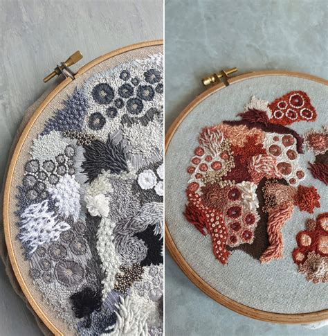 Canadian Artist Embroiders The Organic Textures Of Moss Lichen Coral