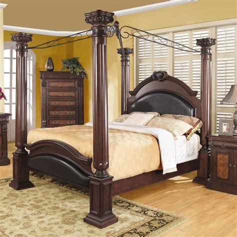 Great savings & free delivery / collection on many items. King size 4 Poster Canopy Bed with Large Decorative Posts ...