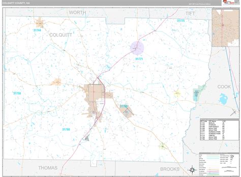 Colquitt County Ga Wall Map Premium Style By Marketmaps