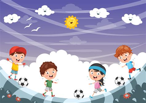 Kids Playing Soccer Outside 1128663 Vector Art At Vecteezy