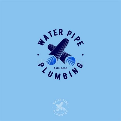 Water Pipe Plant Logo Plumbing Emblem Symbol Of Tubes And Letters