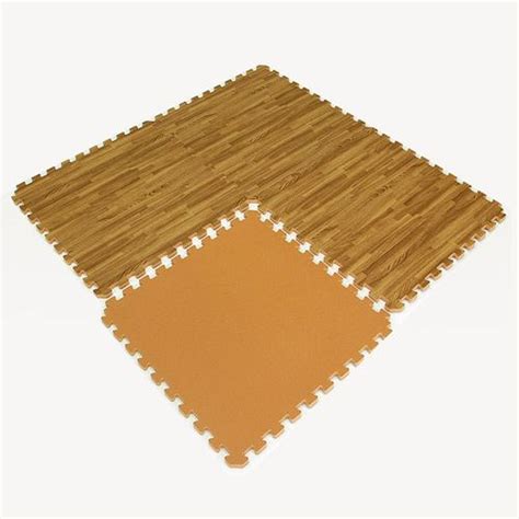 Interlocking Floor Tiles Foam Mat 4 Tiles One Showing Reverse Side