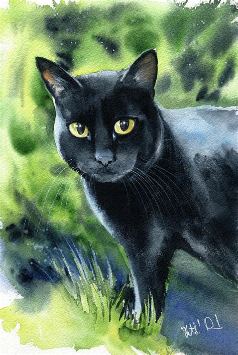 Milly Black Cat Painting Painting By Dora Hathazi Mendes Pixels
