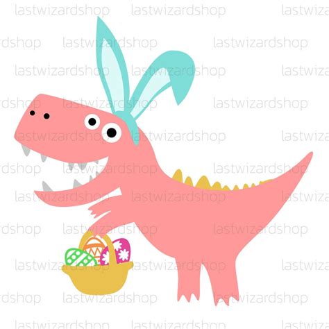 Easter Bunny Dinosaur Svg Dinosaur With Bunny Ears Svg Boy - Etsy