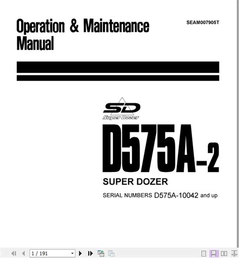 Komatsu Super Dozer D A And Up Operator Maintenance Manual EN SEAM T Auto