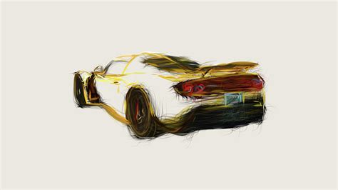 Hennessey Venom GT Car Drawing Digital Art by CarsToon Concept