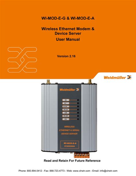 Weidmuller Wi Mod E Wireless Modem User Manual Manualzz