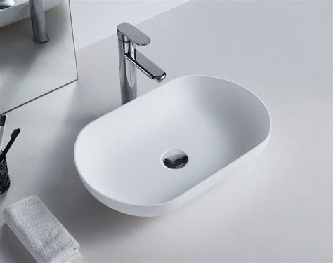 Vasque à Poser O 540 En Solid Surface Blanc Mat 54 X 34 X 105 Cm