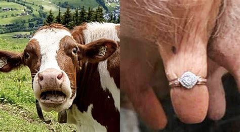 Farmer Puts Ring On Cow Udder To Propose To Girlfriend