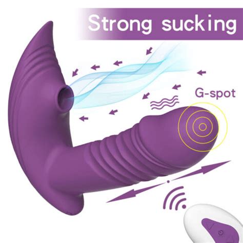 Wearable G Spot Vibrator Thrusting Dildo Clit Sucking Massager Sex Toy