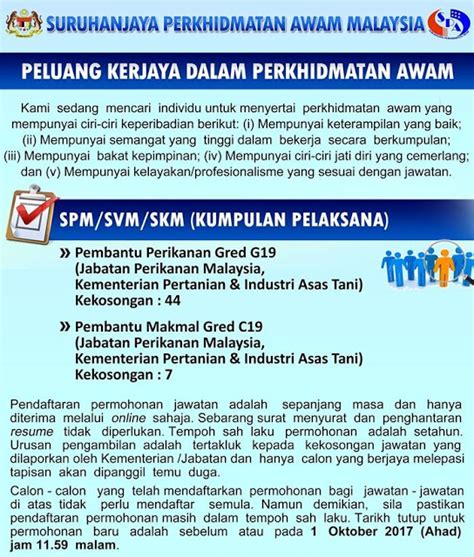 Jenis penyakit dan cara mengobati penyakit ikan lele. Jabatan Perikanan Malaysia ~ 51 Kekosongan:Minima SPM Seluruh Negara • Kerja Kosong Kerajaan