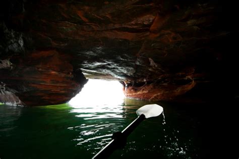Kayaking The Apostle Islands Sea Caves Stock Photo Download Image Now