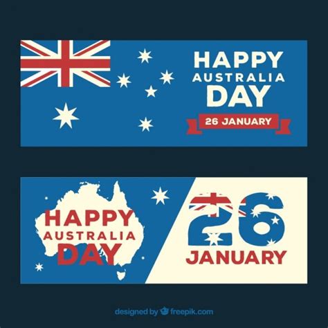 Australia Day Banner Pack Kostenlose Vektor