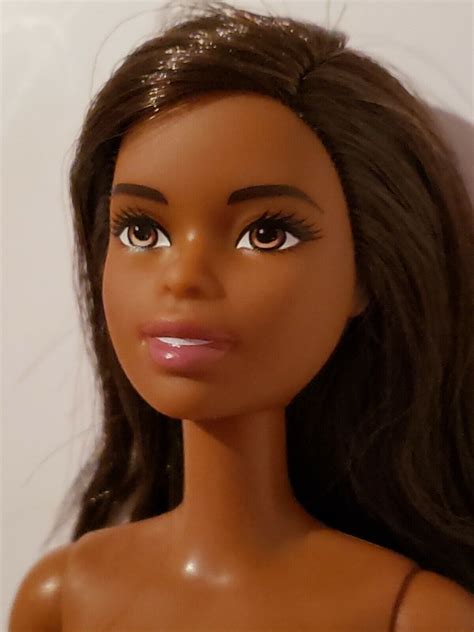 Nude Doll African American Barbie Brown Eyes Long Highlighted Hair Ebay