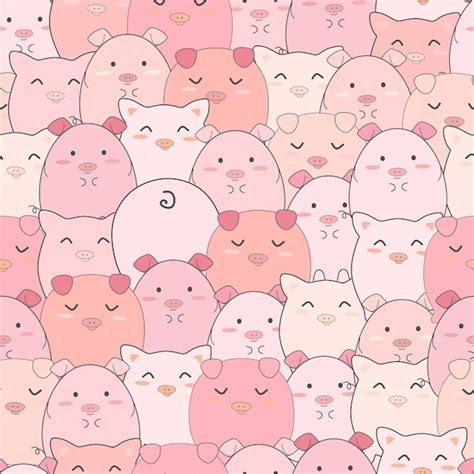 Premium Vector Seamless Pattern Cute Pigs